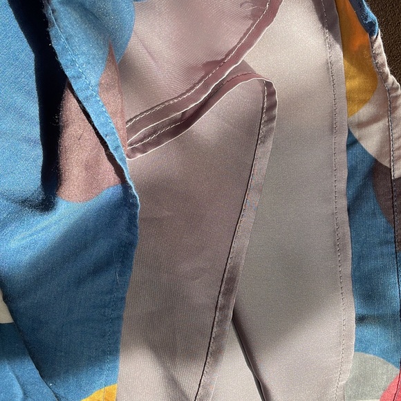 Boden Blue Polka Dot Silk Blend Short Sleeve Dress With Neck Ruffle Size U.S. 14 - Picture 9 of 11